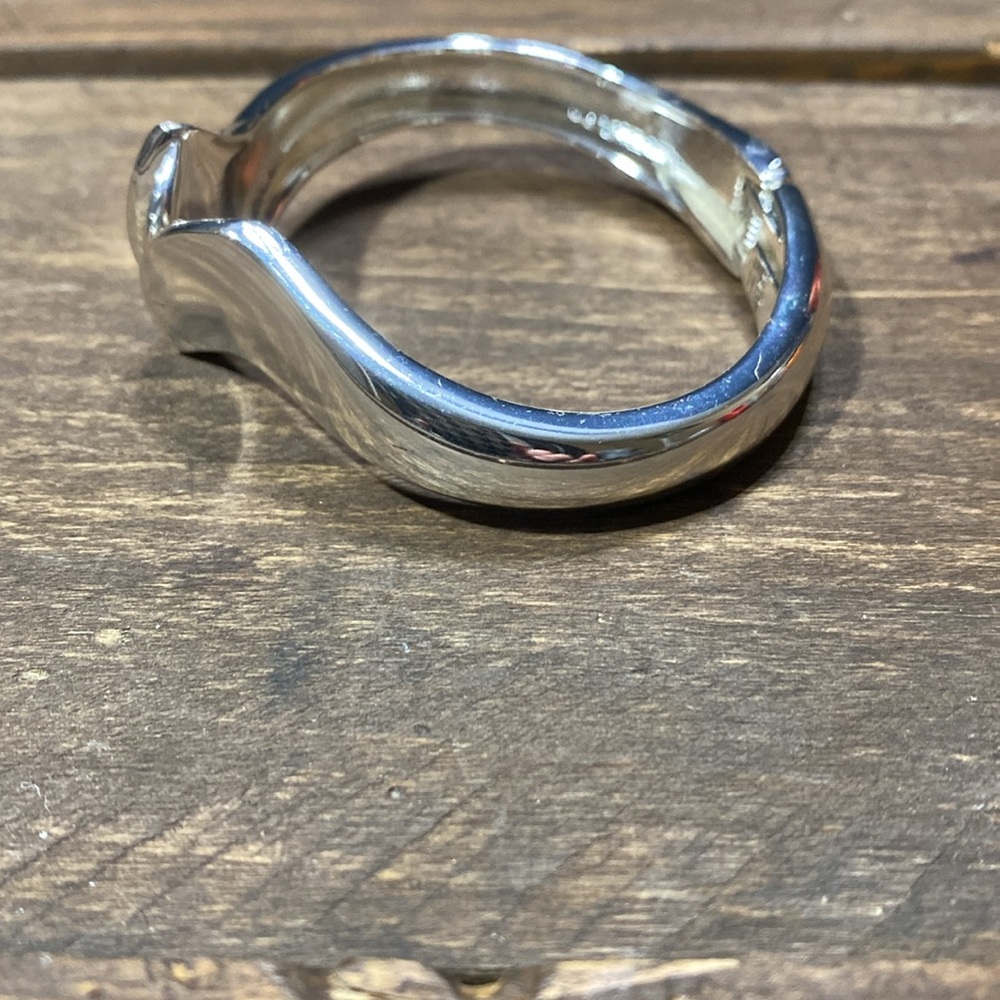 Vintage Robert Lee Morris Film Soho Silver Sculptural Hinged Bangle Bracelet - Picture 13 of 16